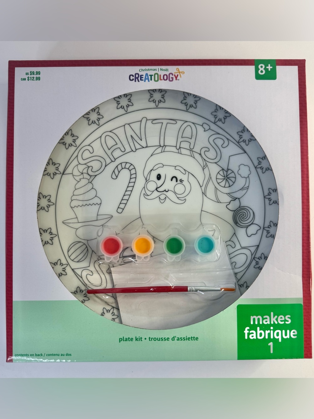 Creatology “Santa’s Sweets” Ceramic Paintable Plate Kids Christmas Craft Kit